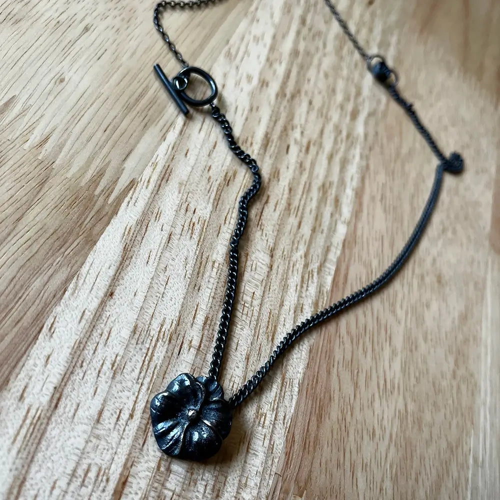 Oxidised Pansy Necklace