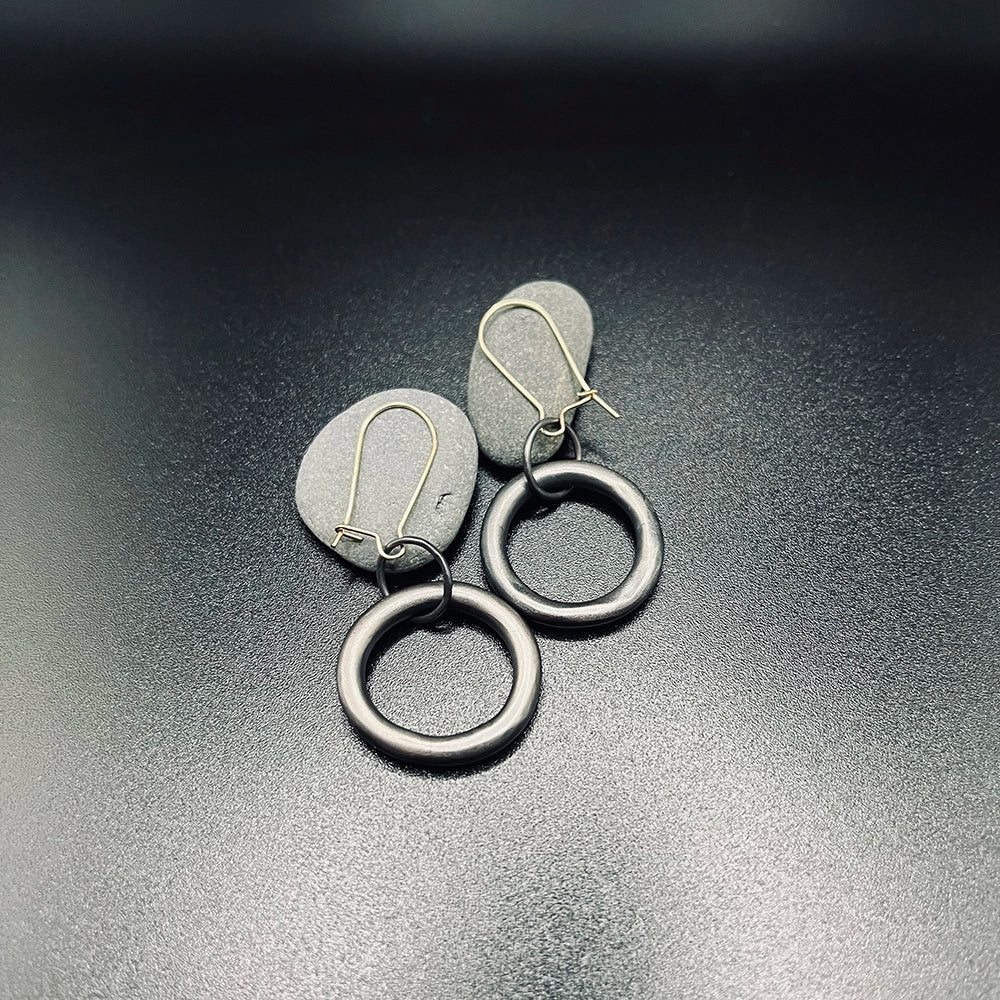 Black oxidised earrings