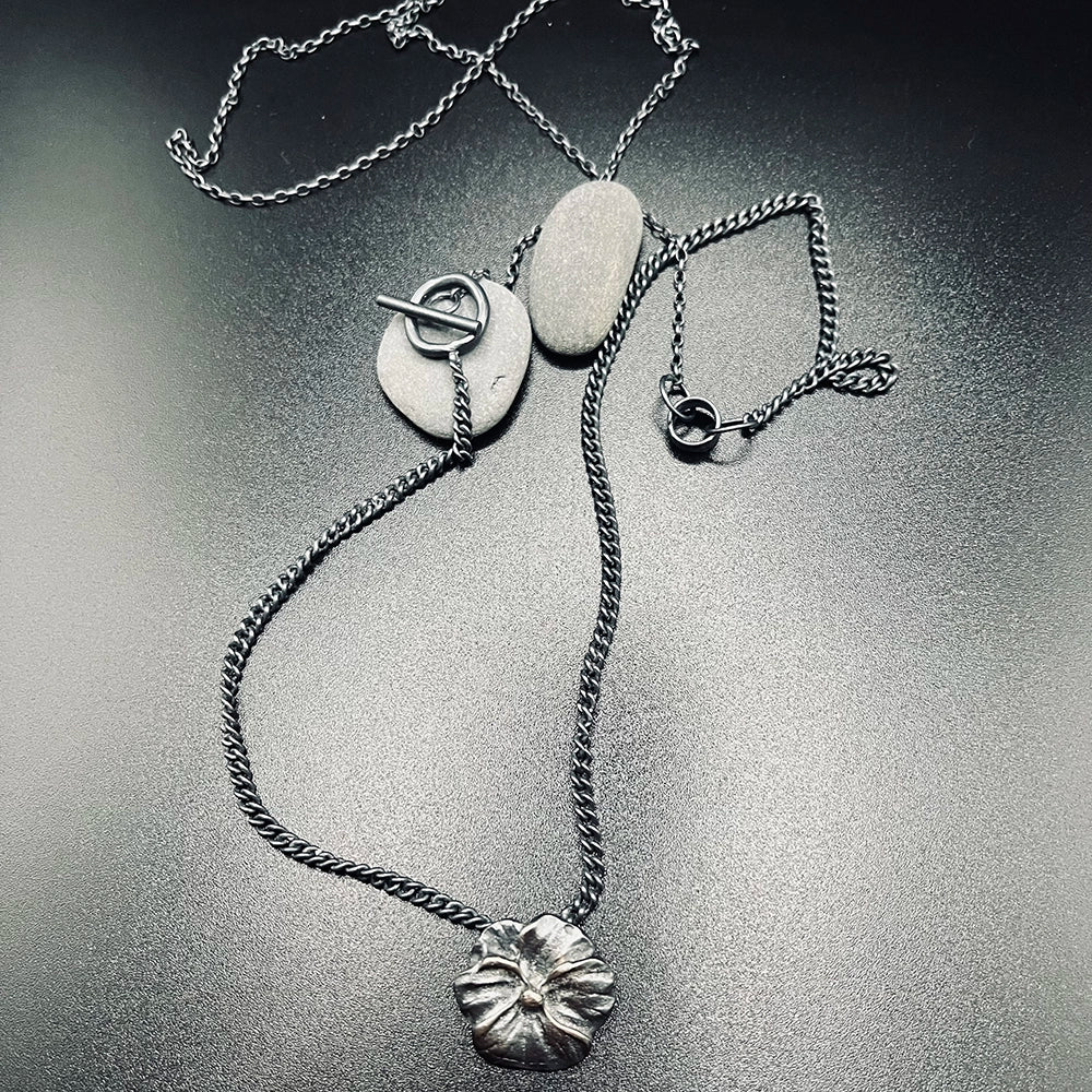 Oxidised Pansy Necklace