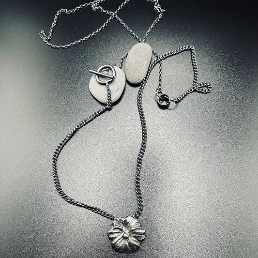 Oxidised Pansy Necklace